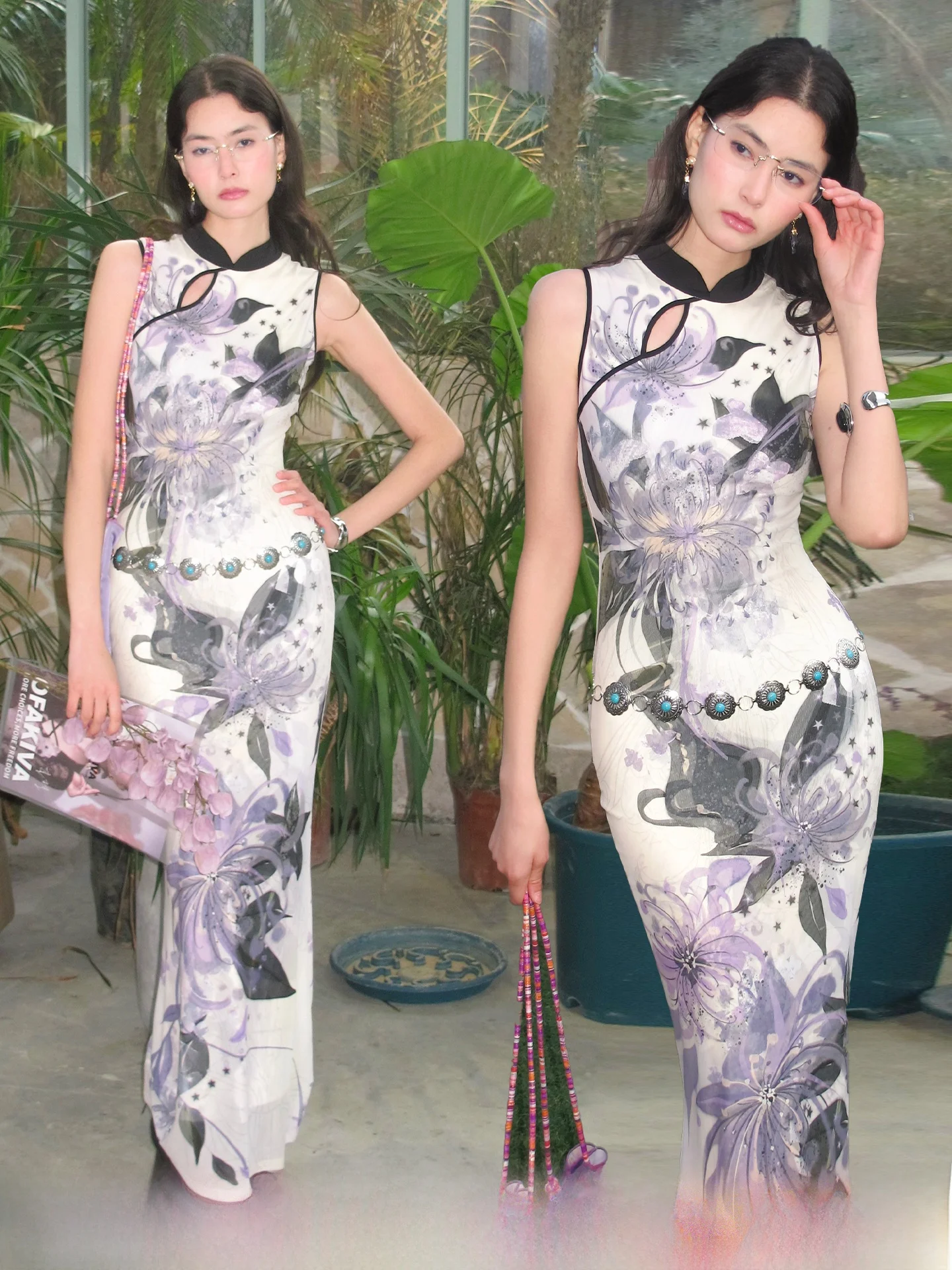 New Chinese Style Qipao Dress Women's National Style Front And Back Wear Fish Tail Long Skirt Slimming Waist Print Dress
New Chinese Style Qipao Dress Women's National Style Front And Back Wear Fish Tail Long Skirt Slimming Waist Print Dress