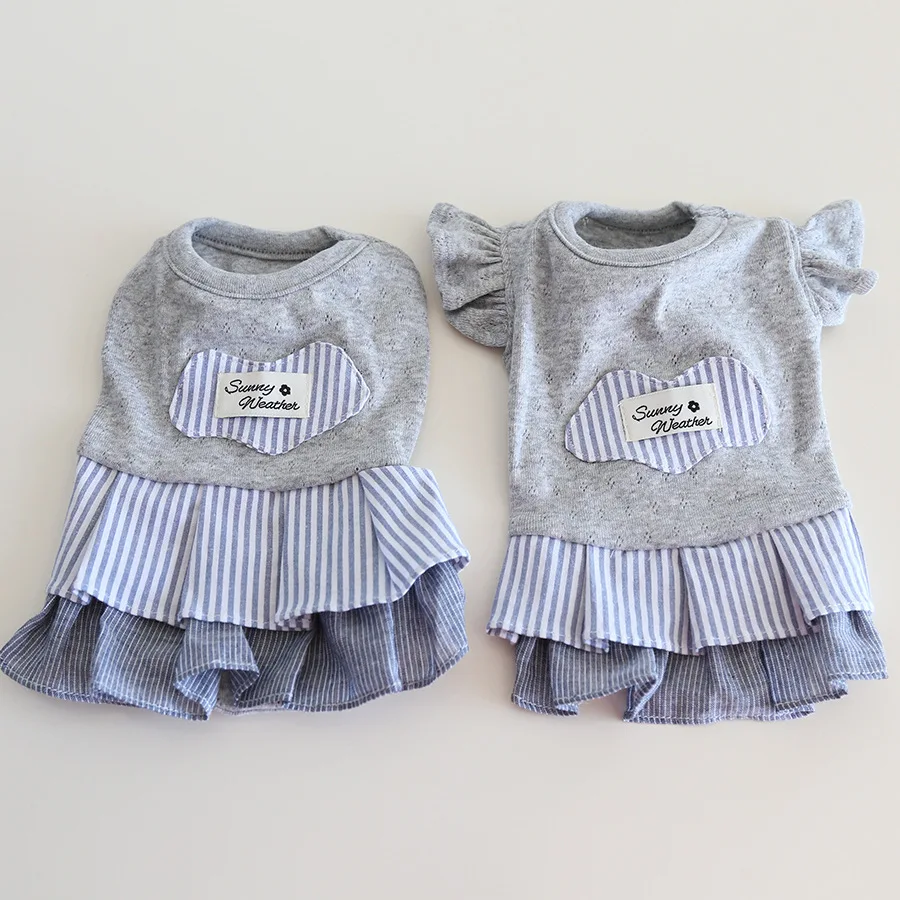 Cloud Gray Striped Flowing Sleeve Pet Dress Summer Light Style Dog Clothes Puppy Cat Clothes Cotton Breathable Small Dog Clothes
Cloud Gray Striped Flowing Sleeve Pet Dress Summer Light Style Dog Clothes Puppy Cat Clothes Cotton Breathable Small Dog Clothes