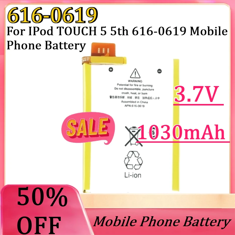 New 616-0619/A1421 3.7V 1030mAh High Quality Battery for IPod TOUCH 5 5th 616-0619 Mobile Phone Battery
New 616-0619/A1421 3.7V 1030mAh High Quality Battery for IPod TOUCH 5 5th 616-0619 Mobile Phone Battery