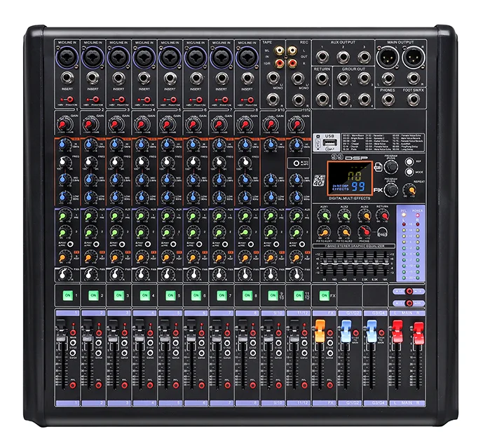 LXM12/16 Professional Pro Audio Mixer 12/16 Channel 99dsp+mp3+usb+bluetooth+sound Card Pro Audio Sound Console Project System
LXM12/16 Professional Pro Audio Mixer 12/16 Channel 99dsp+mp3+usb+bluetooth+sound Card Pro Audio Sound Console Project System