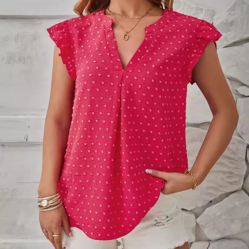 Women's Solid Color Shirt Summer Casual Short Sleeve V-Neck Slim Blouse Tops Fashion Chic Woman Blouse Shirts Elegant Blouses
Women's Solid Color Shirt Summer Casual Short Sleeve V-Neck Slim Blouse Tops Fashion Chic Woman Blouse Shirts Elegant Blouses