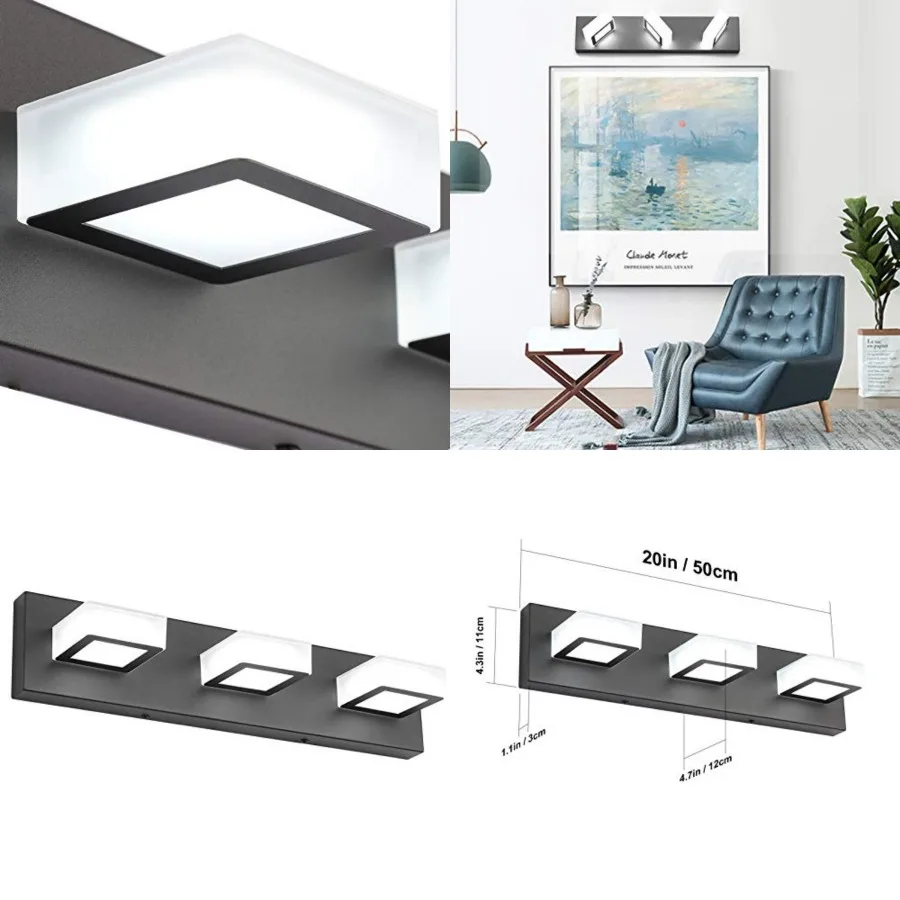 LED Modern Black Bathroom Vanity Lights 3 Lights Acrylic Modern Black Bathroom Wall Lightg Fixtures
LED Modern Black Bathroom Vanity Lights 3 Lights Acrylic Modern Black Bathroom Wall Lightg Fixtures
