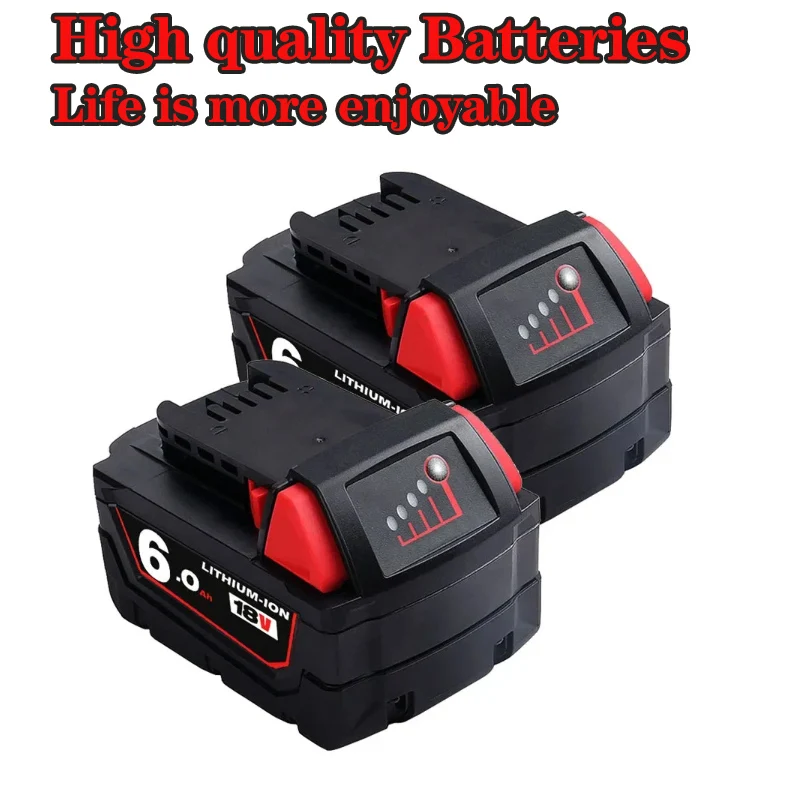 18V For Milwaukee M18 Battery M18B6 XC6.0 Ah Li-Ion 48-11-1860 48-11-1852 Or Charger 48-11-1850 48-11-1840 Cordless Power Tools
18V For Milwaukee M18 Battery M18B6 XC6.0 Ah Li-Ion 48-11-1860 48-11-1852 Or Charger 48-11-1850 48-11-1840 Cordless Power Tools