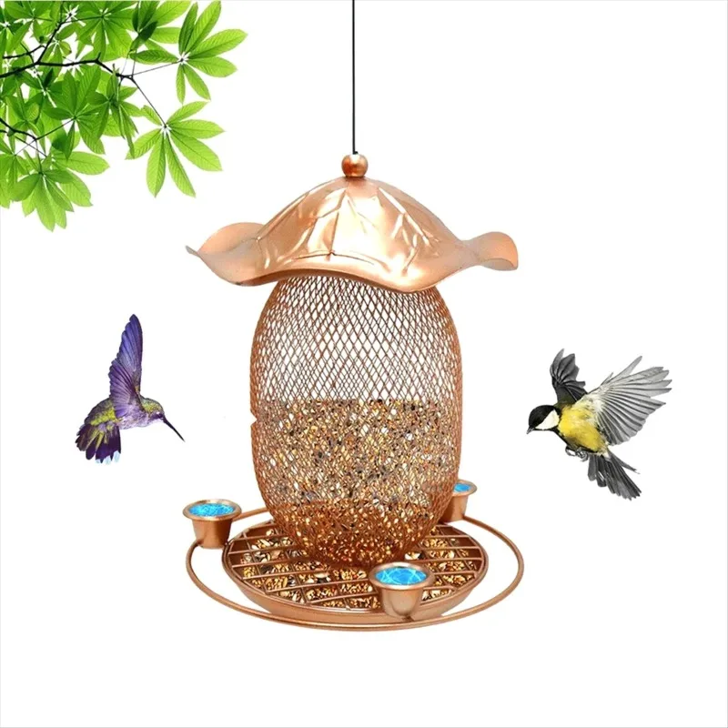 Hanging Lotus Leaf Bird Feeder Outdoor Courtyard Metal Squirrel-Proof Bird Feeder Bird Water Feeder
Hanging Lotus Leaf Bird Feeder Outdoor Courtyard Metal Squirrel-Proof Bird Feeder Bird Water Feeder