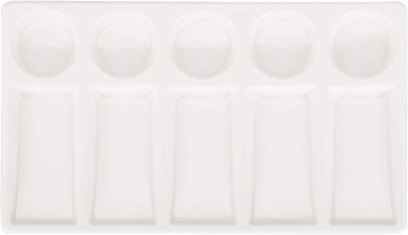 White Rectangle Ceramic Artist Paint Palette 10 Wells, Porcelain Watercolor Mixing Tray for Watercolor Gouache Painting, 7.6
White Rectangle Ceramic Artist Paint Palette 10 Wells, Porcelain Watercolor Mixing Tray for Watercolor Gouache Painting, 7.6