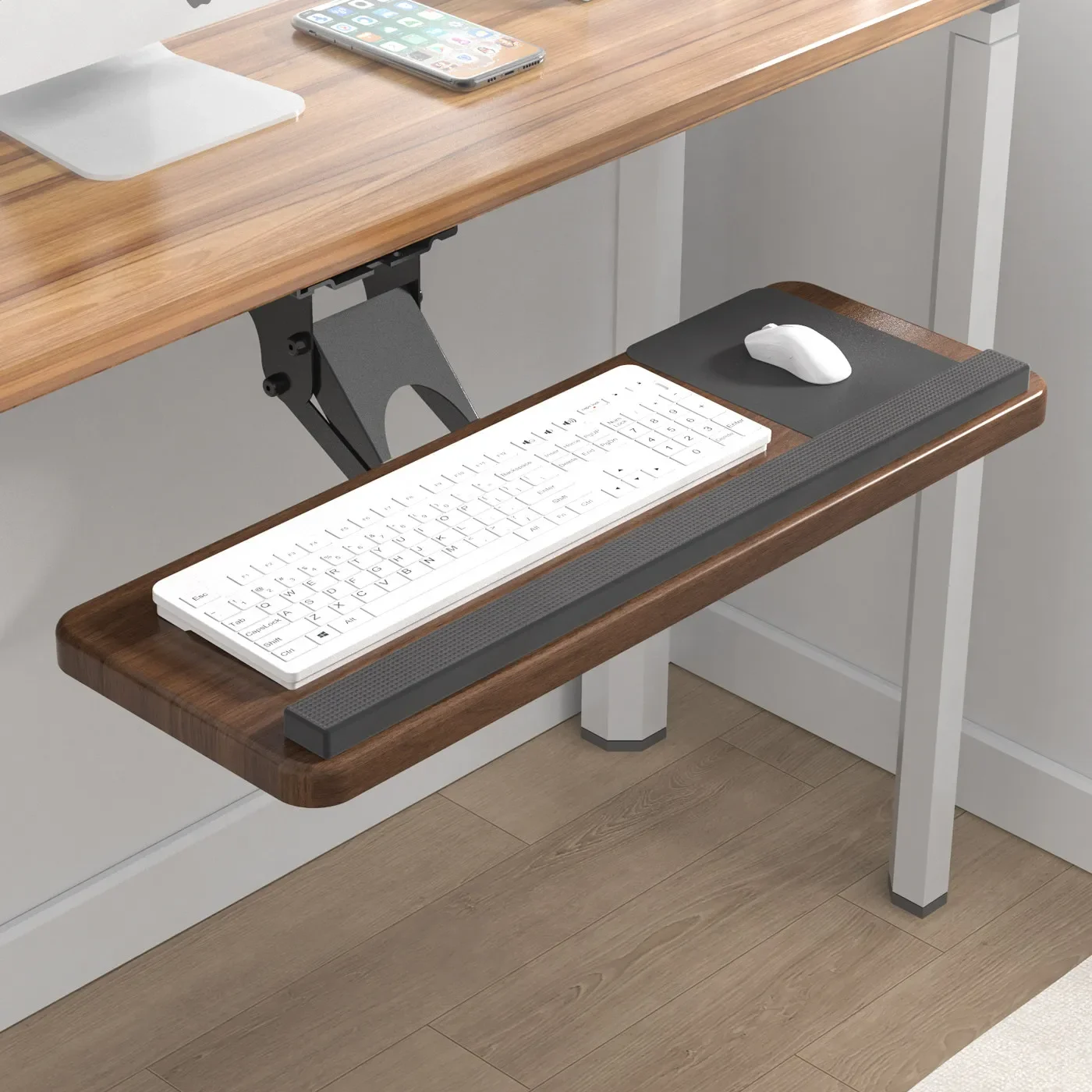 Under Desk Ergonomic Keyboard Tray, Adjustable Swivel Slide Out Drawer Rails, with Mouse Shelf for Computer Desk, Black Steel
Under Desk Ergonomic Keyboard Tray, Adjustable Swivel Slide Out Drawer Rails, with Mouse Shelf for Computer Desk, Black Steel
