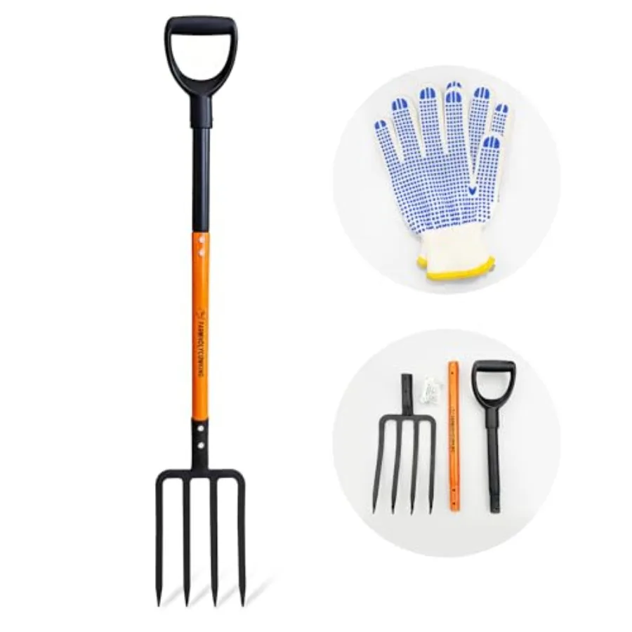 Pitch Fork for Garden 4-Tines Garden Fork 45-Inch Spading Fork Heavy Duty Compost Digging Fork with Steel Handle and Enhanced D
Pitch Fork for Garden 4-Tines Garden Fork 45-Inch Spading Fork Heavy Duty Compost Digging Fork with Steel Handle and Enhanced D
