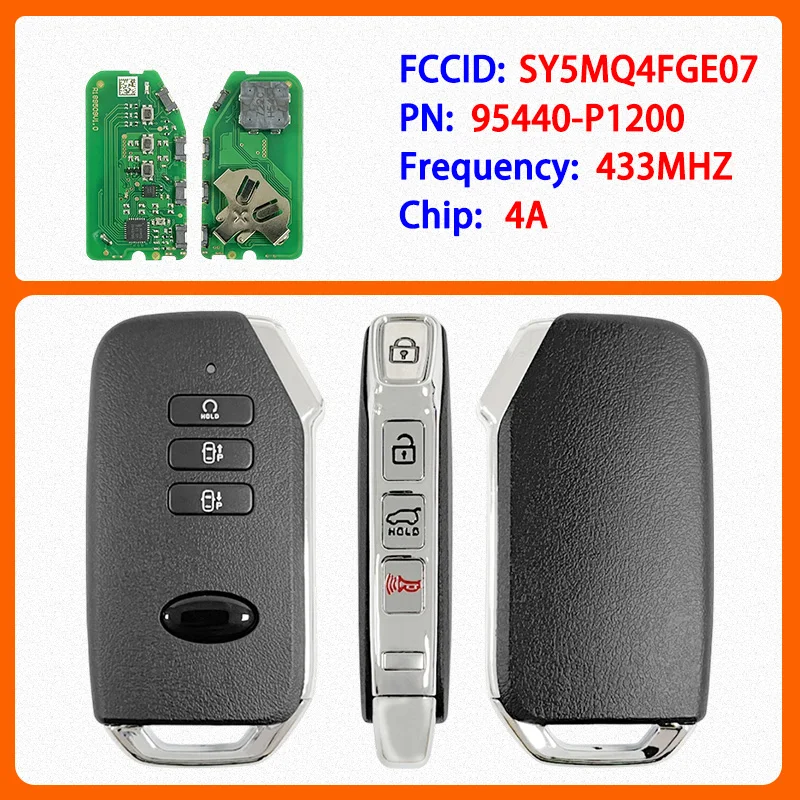 CN051201 Aftermarket 7 Buttons Smart Key PN 95440-P1200 FCC SY5MQ4FGE07 4A Chip 434MHz Keyless Go For Kia Sportage 2023-2024
CN051201 Aftermarket 7 Buttons Smart Key PN 95440-P1200 FCC SY5MQ4FGE07 4A Chip 434MHz Keyless Go For Kia Sportage 2023-2024