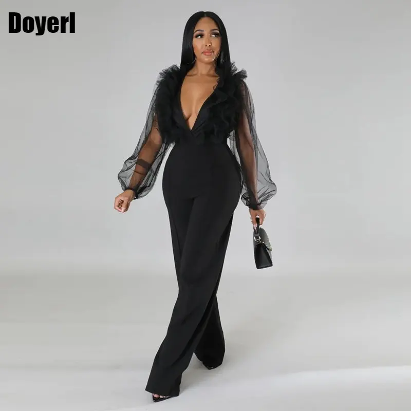 Black Elegant Jumpsuits Women 2022 Female High Quality Fall Club Outfit Full Sleeve Sexy Transparent Mesh Evening Party Overalls
Black Elegant Jumpsuits Women 2022 Female High Quality Fall Club Outfit Full Sleeve Sexy Transparent Mesh Evening Party Overalls