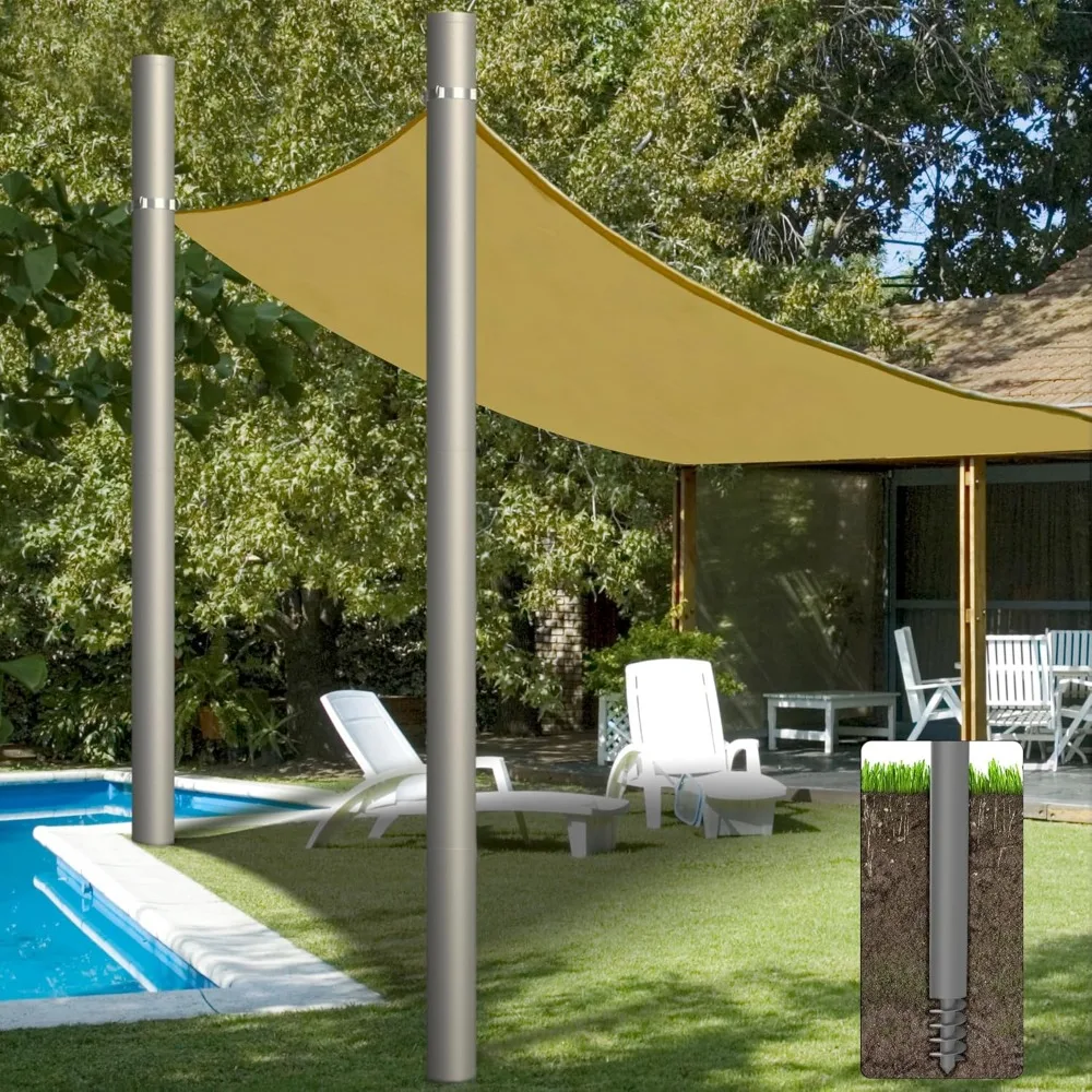 Shade Sail Poles, Heavy Duty Sun Shade Poles, Screw in Poles for Sun Shades Outdoor, 12 Ft Sun Shade Sail Poles with D-Clamps, 2
Shade Sail Poles, Heavy Duty Sun Shade Poles, Screw in Poles for Sun Shades Outdoor, 12 Ft Sun Shade Sail Poles with D-Clamps, 2