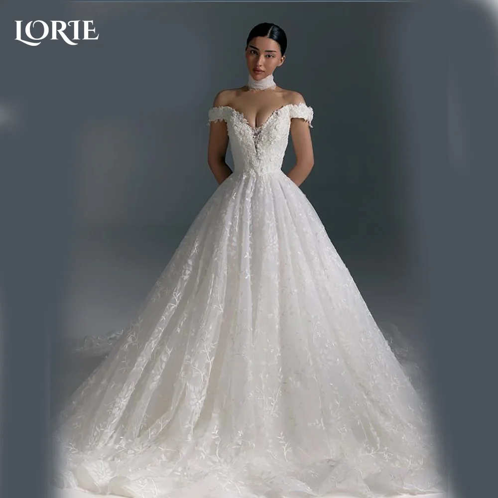 LORIE Sexy Lace Strapless Wedding Dresses Pleats Appliques Sweetheart A-Line Lace Customized Plus Bridal Gown vestidos de novia
LORIE Sexy Lace Strapless Wedding Dresses Pleats Appliques Sweetheart A-Line Lace Customized Plus Bridal Gown vestidos de novia