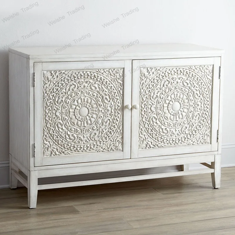 All solid wood relief entrance shoe cabinet integrated foyer cabinet white old retro corridor decorative
All solid wood relief entrance shoe cabinet integrated foyer cabinet white old retro corridor decorative
