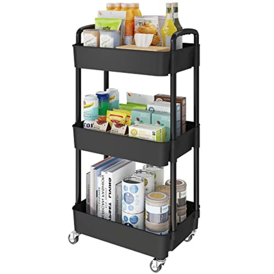 Storage Carts, Multifunction Utility Rolling Cart Kitchen Storage Organizer, Mobile Shelving Unit Cart with Lockable Wheels for
Storage Carts, Multifunction Utility Rolling Cart Kitchen Storage Organizer, Mobile Shelving Unit Cart with Lockable Wheels for