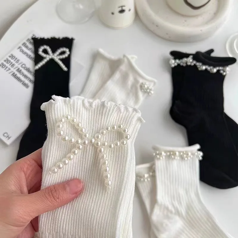 Women Socks Cotton Female Thin Cute Sweet Kawaii Lolita Harajuku Summer Pearl Stockings Lace Sock White Black Ruffle Girls Sox
Women Socks Cotton Female Thin Cute Sweet Kawaii Lolita Harajuku Summer Pearl Stockings Lace Sock White Black Ruffle Girls Sox