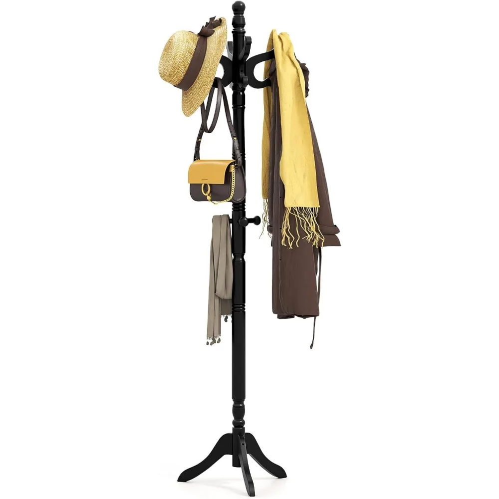 Freestanding Wooden Coat Rack with Eleven Hooks Adjustable Height for Entryway Hallway Bedroom Office Black
Freestanding Wooden Coat Rack with Eleven Hooks Adjustable Height for Entryway Hallway Bedroom Office Black