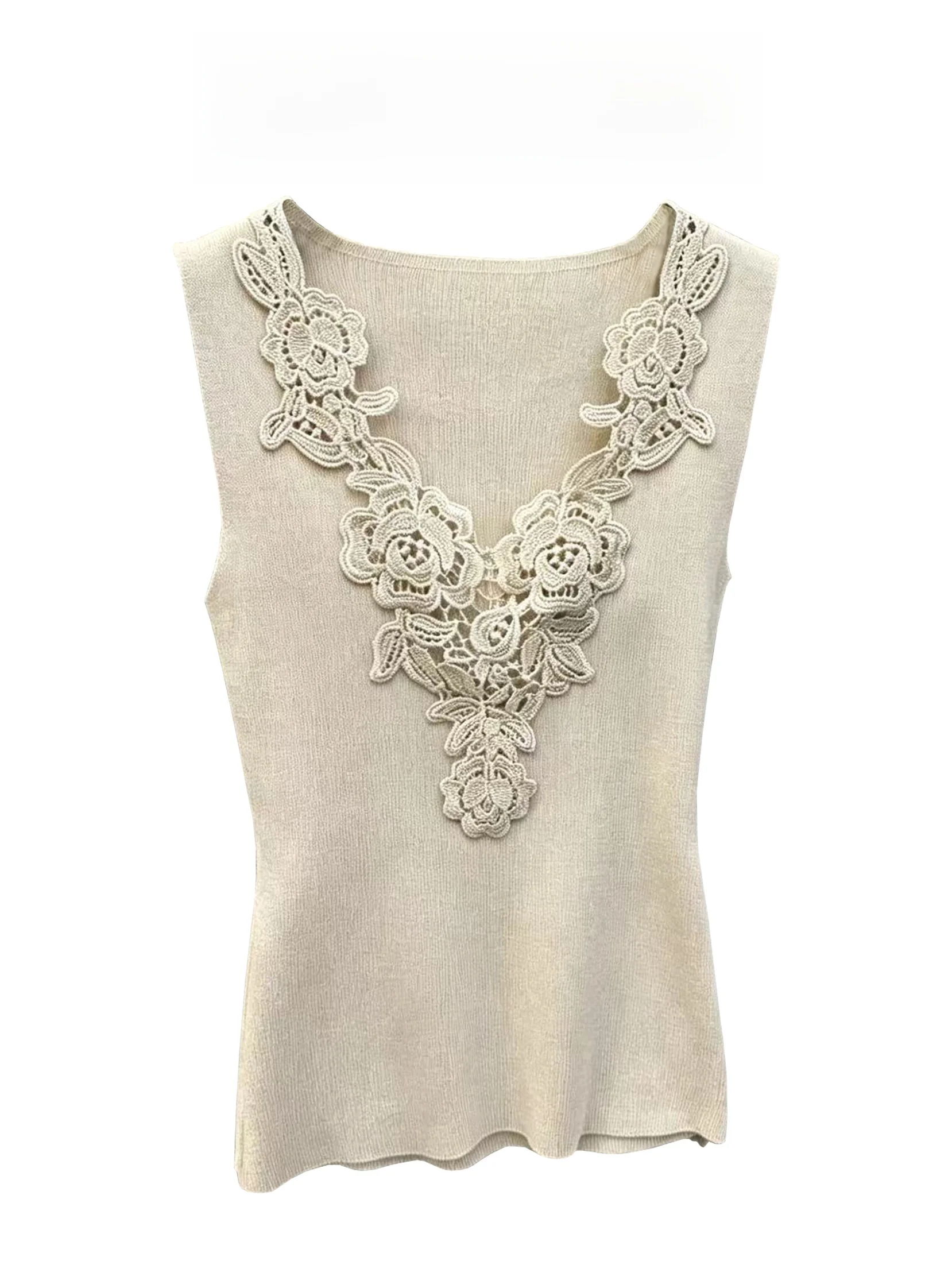 Chic Khaki V-Neck Knitted Vest Women's Summer New Style Atmosphere Versatile Lace Inner Wear Top Soft Skin-friendly Breathable
Chic Khaki V-Neck Knitted Vest Women's Summer New Style Atmosphere Versatile Lace Inner Wear Top Soft Skin-friendly Breathable