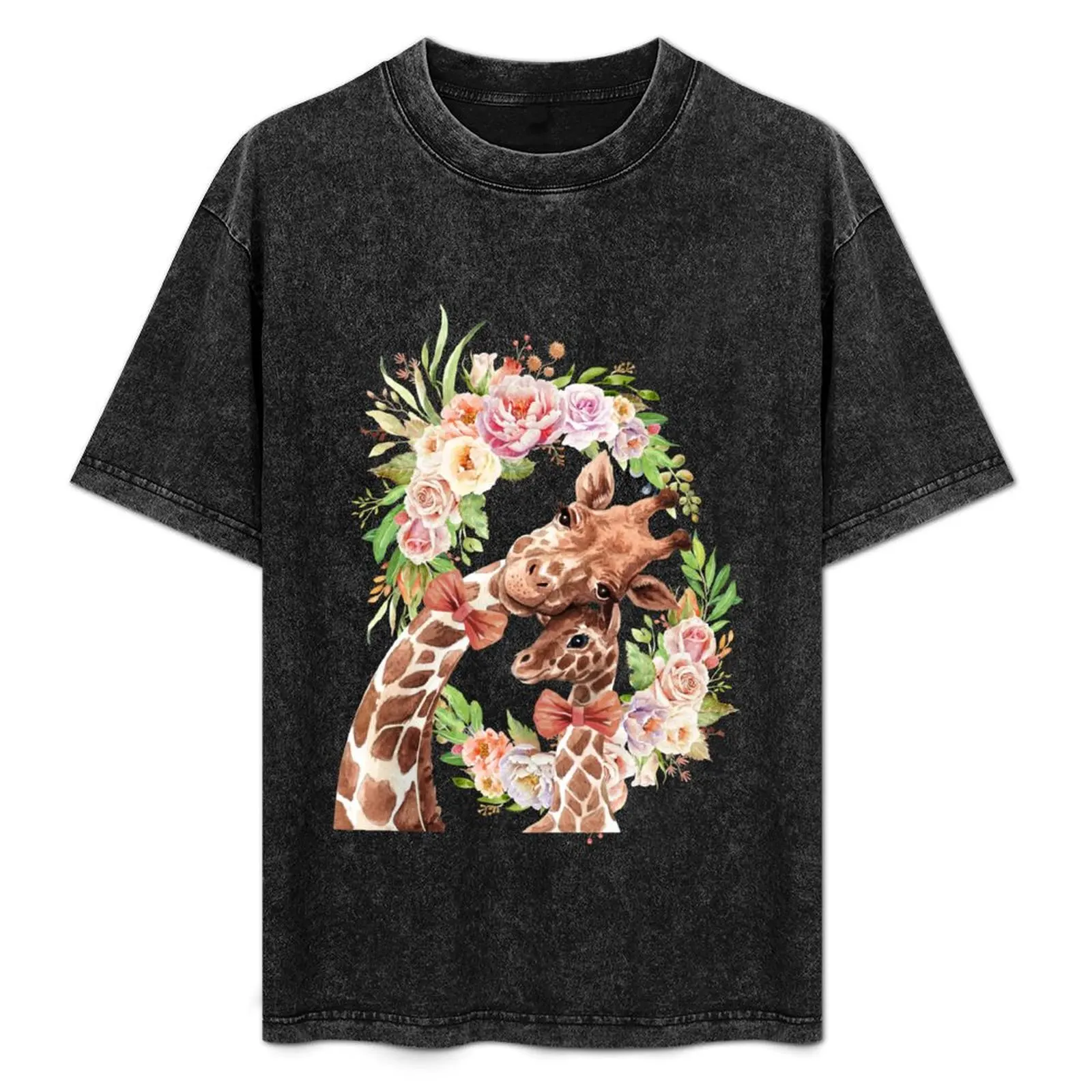 Mom And Baby Giraffe With Floral Design T-Shirt Sweat Absorbing Sports Tee Shirt
Mom And Baby Giraffe With Floral Design T-Shirt Sweat Absorbing Sports Tee Shirt
