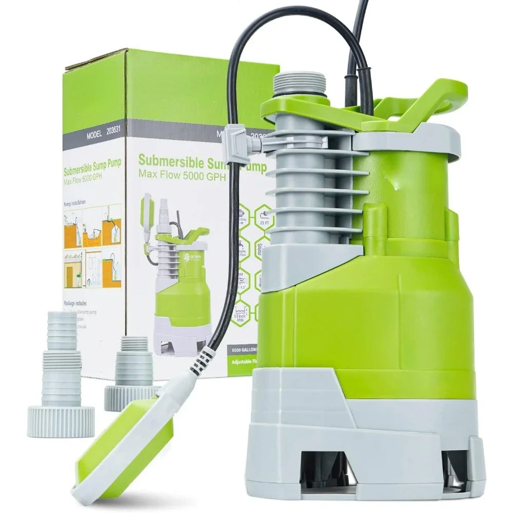1.5HP Submersible Sump Pump High Flow 5000GPH 25ft Power Cord Manual Automatic On/Off for Water Removal
1.5HP Submersible Sump Pump High Flow 5000GPH 25ft Power Cord Manual Automatic On/Off for Water Removal