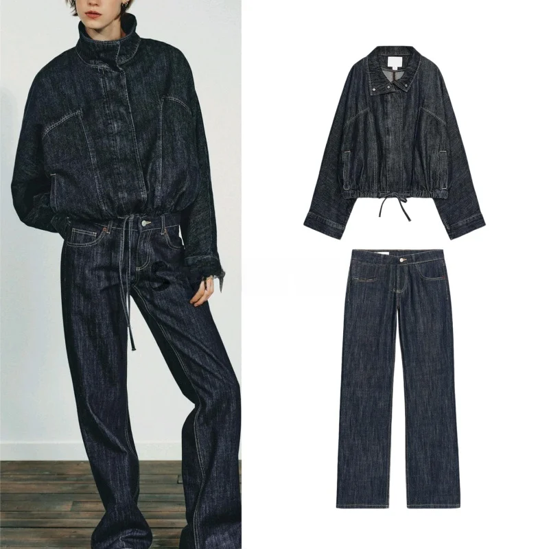 Fall New Batwing Sleeve Denim Jacket Outerwear Low Waist Wide Leg Jeans 2 Piece Set Casual Style Long Sleeve Adult Women's Fa...
Fall New Batwing Sleeve Denim Jacket Outerwear Low Waist Wide Leg Jeans 2 Piece Set Casual Style Long Sleeve Adult Women's Fa...