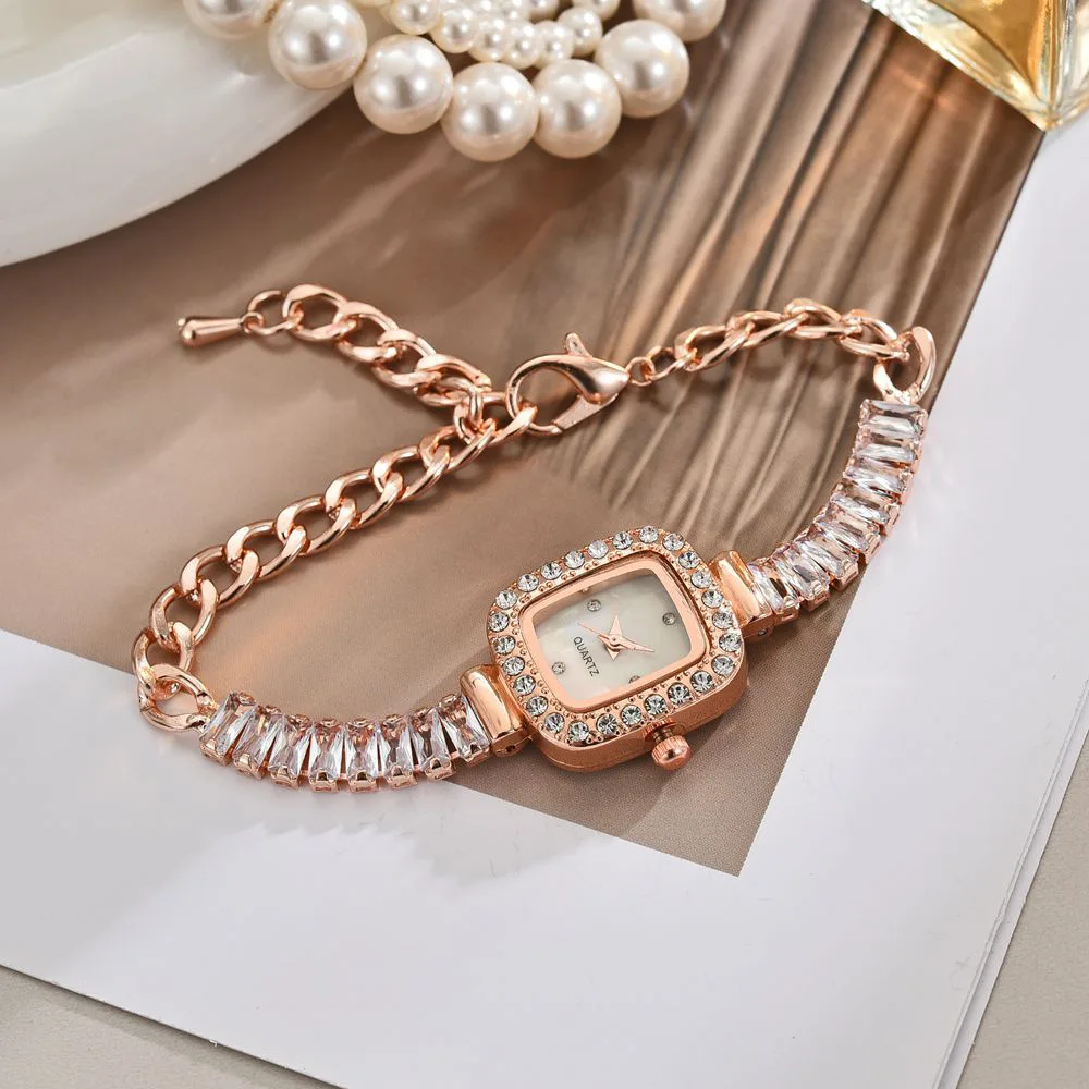 Luxury Rose Gold Women's Bracelet Watch, Diamond-encrusted Square Case, Crystal Band, Elegant Quartz Wristwatch
Luxury Rose Gold Women's Bracelet Watch, Diamond-encrusted Square Case, Crystal Band, Elegant Quartz Wristwatch
