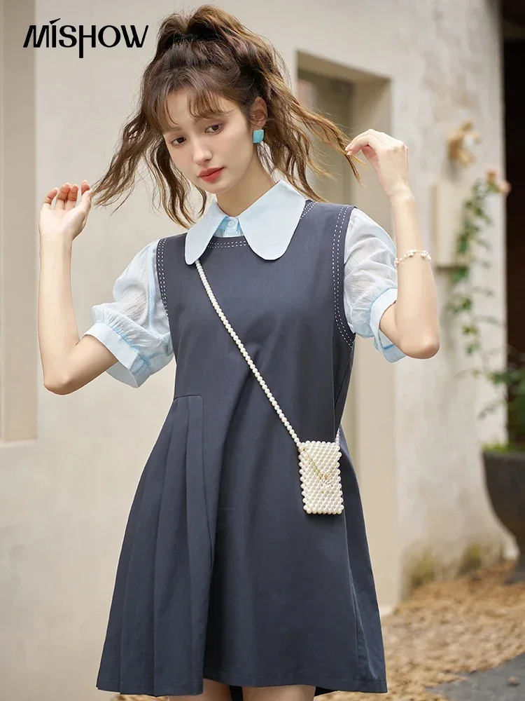 MISHOW Women's Strap Dress 2023 Summer Korean Sleeveless Loose Waist O Neck Pullover Pleated Female Knee-Length Dress MXC37L1519
MISHOW Women's Strap Dress 2023 Summer Korean Sleeveless Loose Waist O Neck Pullover Pleated Female Knee-Length Dress MXC37L1519