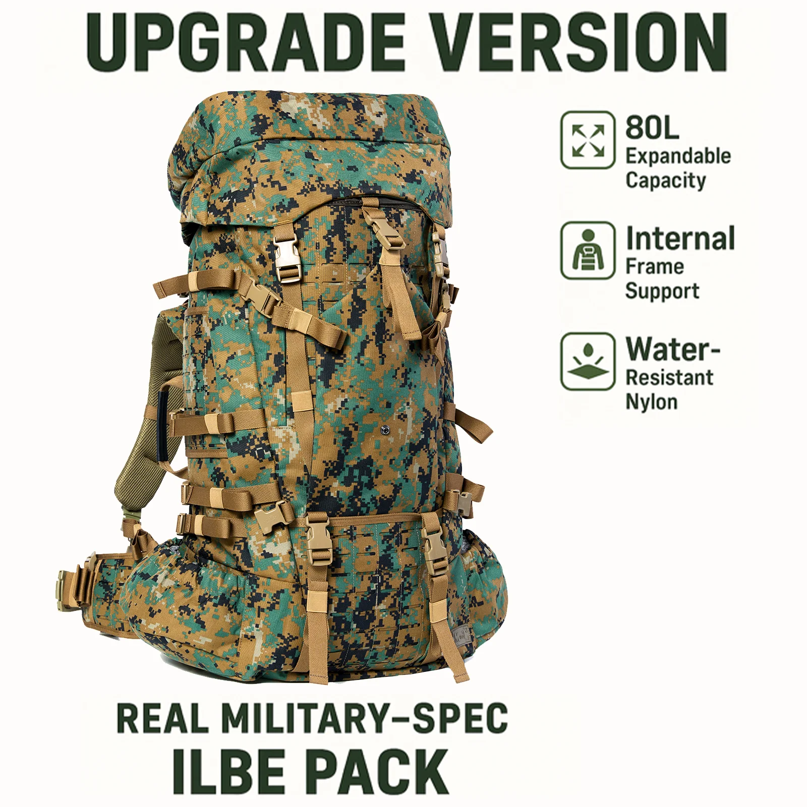 Модернизированный основной пакет ILBE с лазерной резкой MOLLE — MARPAT Woodland | Тактический военный рюкзак
Модернизированный основной пакет ILBE с лазерной резкой MOLLE — MARPAT Woodland | Тактический военный рюкзак