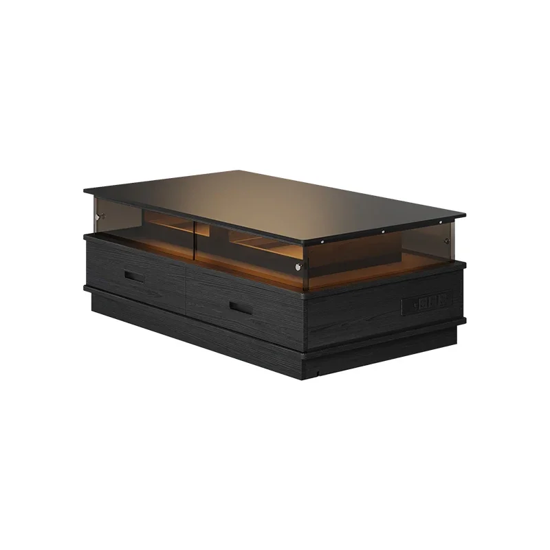 Rock slab coffee table Solid wood with pumping with lighting atmosphere Black rectangular small apartment Modern simple
Rock slab coffee table Solid wood with pumping with lighting atmosphere Black rectangular small apartment Modern simple