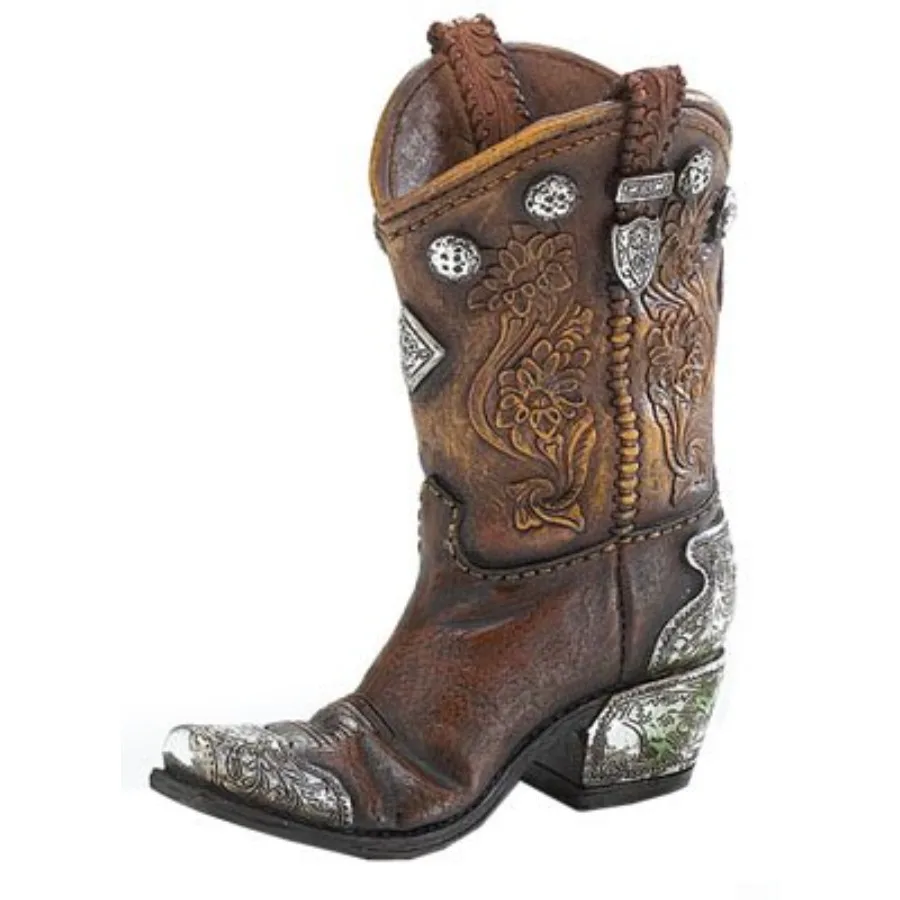 Boots and Spurs Western Cowboy Boot Vase for Western Home Decor, Brown
Boots and Spurs Western Cowboy Boot Vase for Western Home Decor, Brown