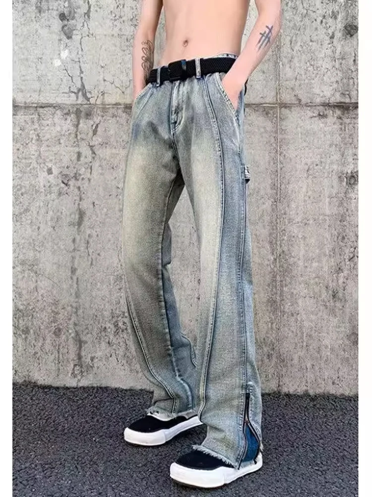 Vintage American High Street Patchwork Men's Jeans Straight Leg Wide Leg Pants Faionable Street Sle Youthful Wear
Vintage American High Street Patchwork Men's Jeans Straight Leg Wide Leg Pants Faionable Street Sle Youthful Wear