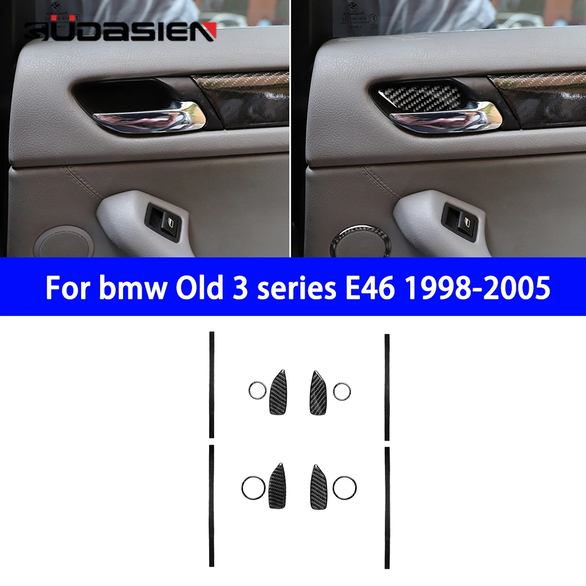 Suitable for BMW Old 3 Series E46 1998-2005 Car Door Handle and Speaker Set Panel Decoration Sticker Carbon Fiber Modification.
Suitable for BMW Old 3 Series E46 1998-2005 Car Door Handle and Speaker Set Panel Decoration Sticker Carbon Fiber Modification.