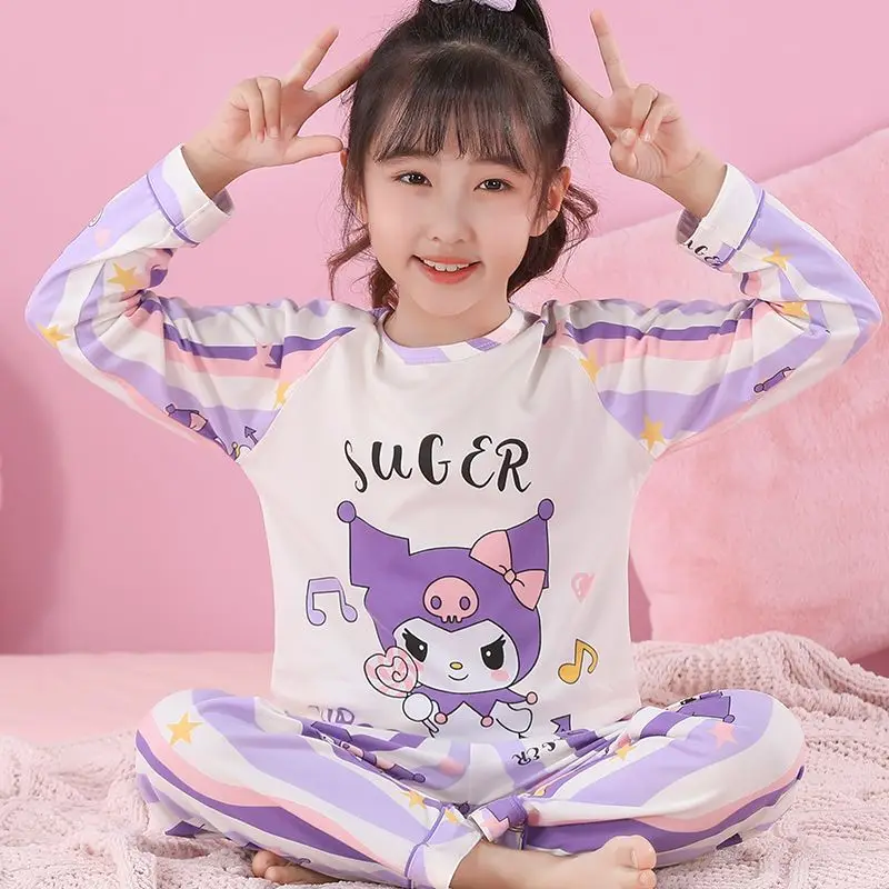 Sanrio куртка с длинными рукавами, 2 шт., пижамы Kuromi из чистого хлопка для девочек, детская весенне-осенняя новая модная домашняя одежда с героями мультфильмов
Sanrio куртка с длинными рукавами, 2 шт., пижамы Kuromi из чистого хлопка для девочек, детская весенне-осенняя новая модная домашняя одежда с героями мультфильмов