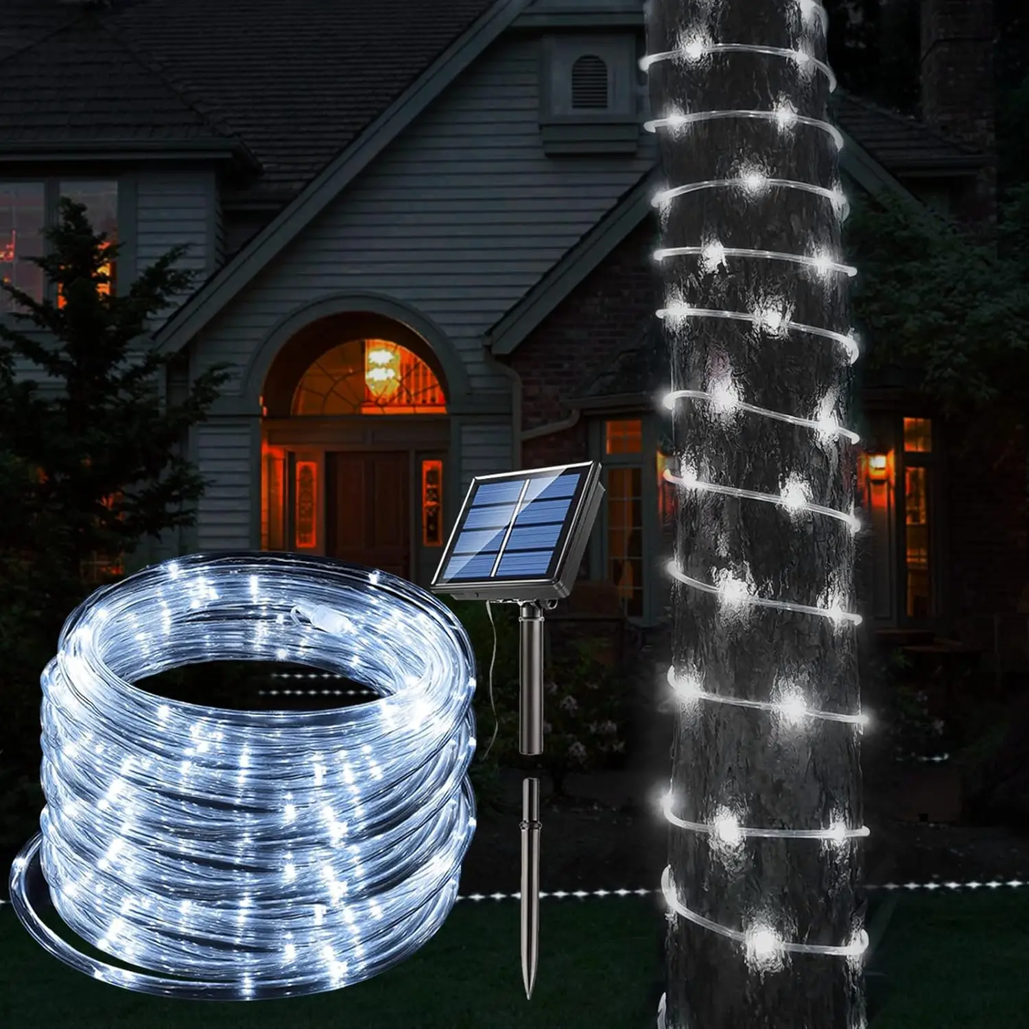 Solar Garden Hose Lights with 8 Modes, IP65 Outdoor/Indoor Lights, Solar-Powered Rope Light (22M/17M/12M/7M)
Solar Garden Hose Lights with 8 Modes, IP65 Outdoor/Indoor Lights, Solar-Powered Rope Light (22M/17M/12M/7M)