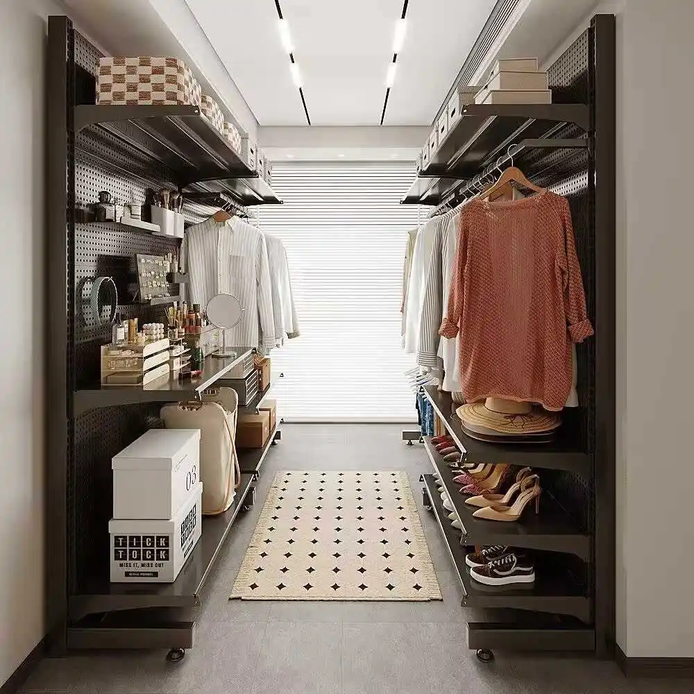 Medium-sized style coat hanger entrance hanging area, metal hole board hanging hanger, integrated floor-to-ceiling wardrobe, ope
Medium-sized style coat hanger entrance hanging area, metal hole board hanging hanger, integrated floor-to-ceiling wardrobe, ope