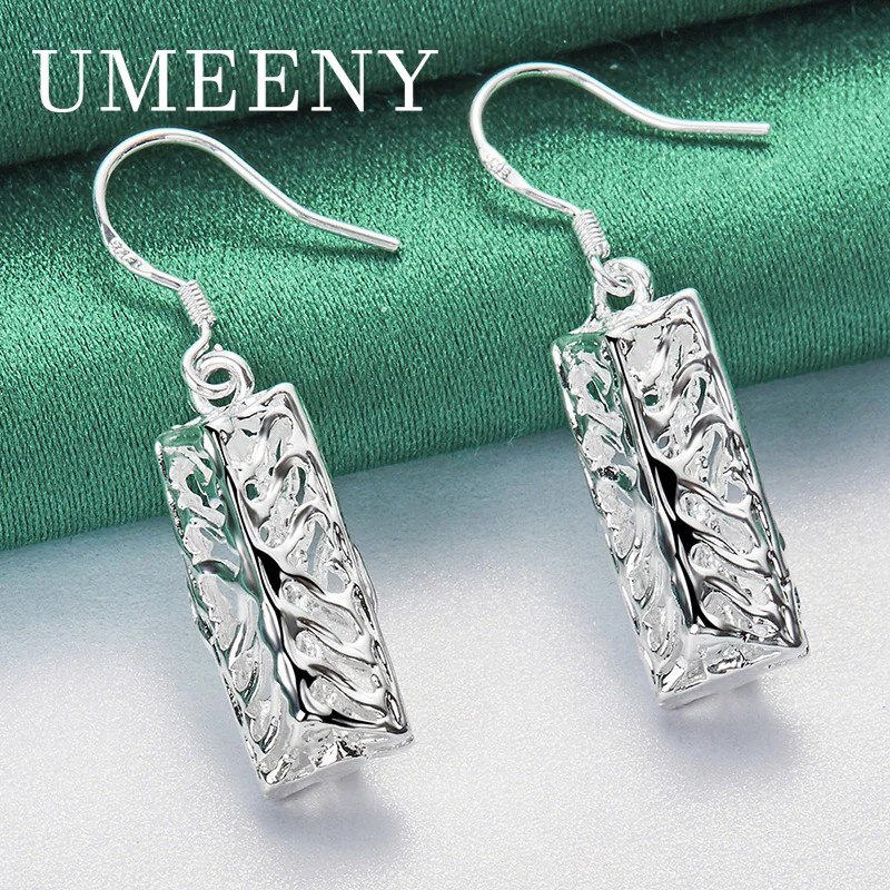 925 Sterling Silver 36mm Delicate Hollow Rectangle Earrings Women Accessories Fashion Charm Gift Party
925 Sterling Silver 36mm Delicate Hollow Rectangle Earrings Women Accessories Fashion Charm Gift Party