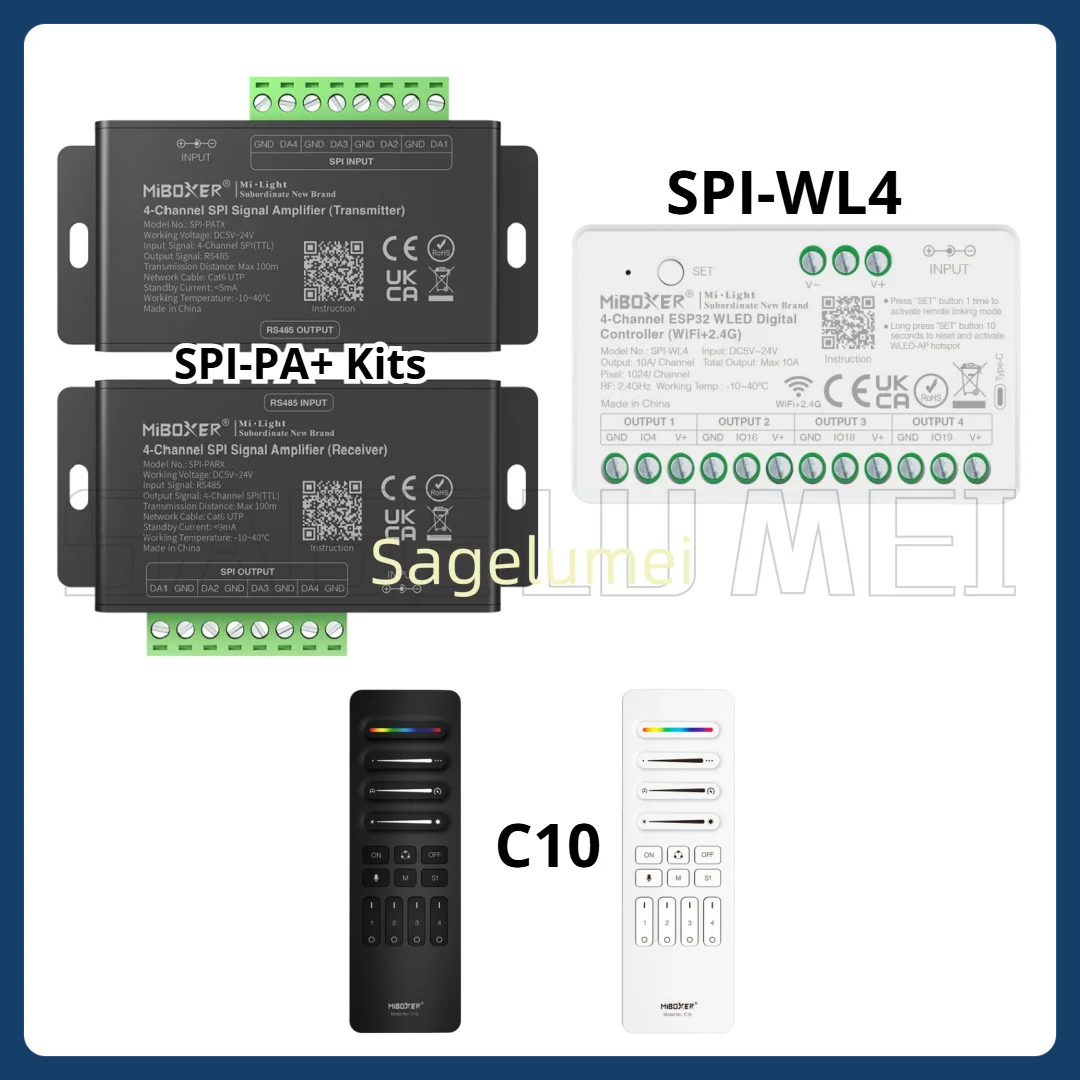 New Miboxer 4-Channel SPI-WL4 ESP32 WLED Digital Controller (WiFi+2.4G) SPI-PA SPI Signal Amplifier & Receiver Kits C10 Remote
New Miboxer 4-Channel SPI-WL4 ESP32 WLED Digital Controller (WiFi+2.4G) SPI-PA SPI Signal Amplifier & Receiver Kits C10 Remote