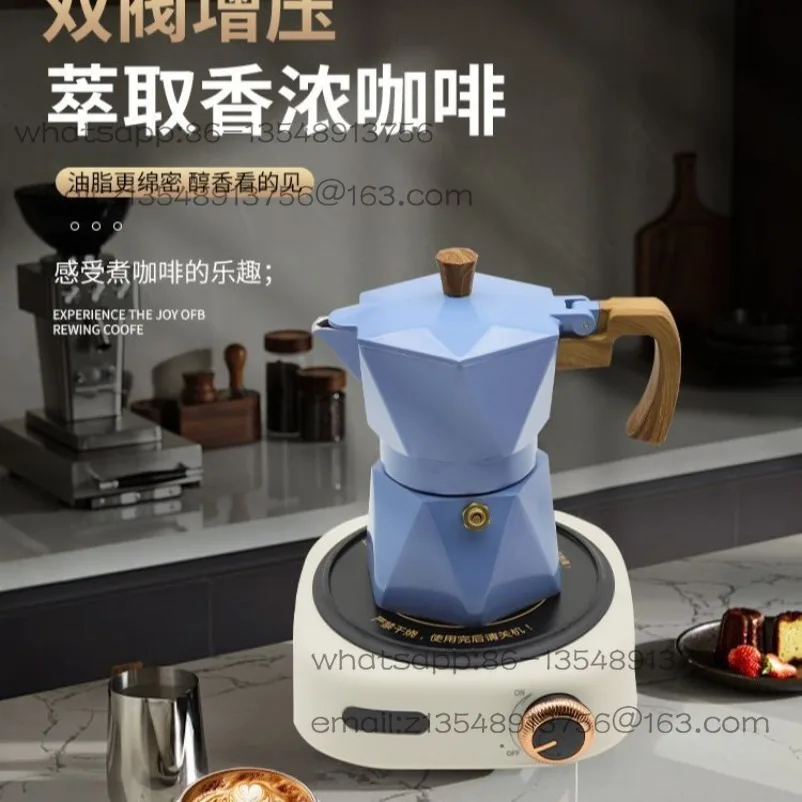 Italian mocha pot Double valve household small coffee making utensils Espresso extraction pot Coffee pot Coffee machine set
Italian mocha pot Double valve household small coffee making utensils Espresso extraction pot Coffee pot Coffee machine set