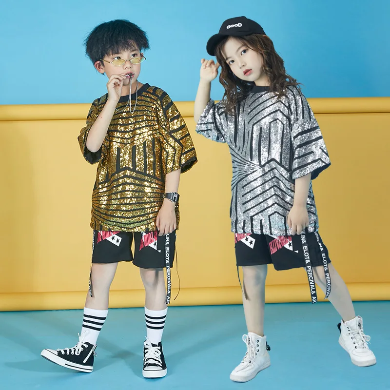 Sequin Cool T Shirt Shorts Cotton Children Ballroom Dancewear Dancing Clothes Street Dance Wear Hip Hop Costumes for Girls Boys
Sequin Cool T Shirt Shorts Cotton Children Ballroom Dancewear Dancing Clothes Street Dance Wear Hip Hop Costumes for Girls Boys