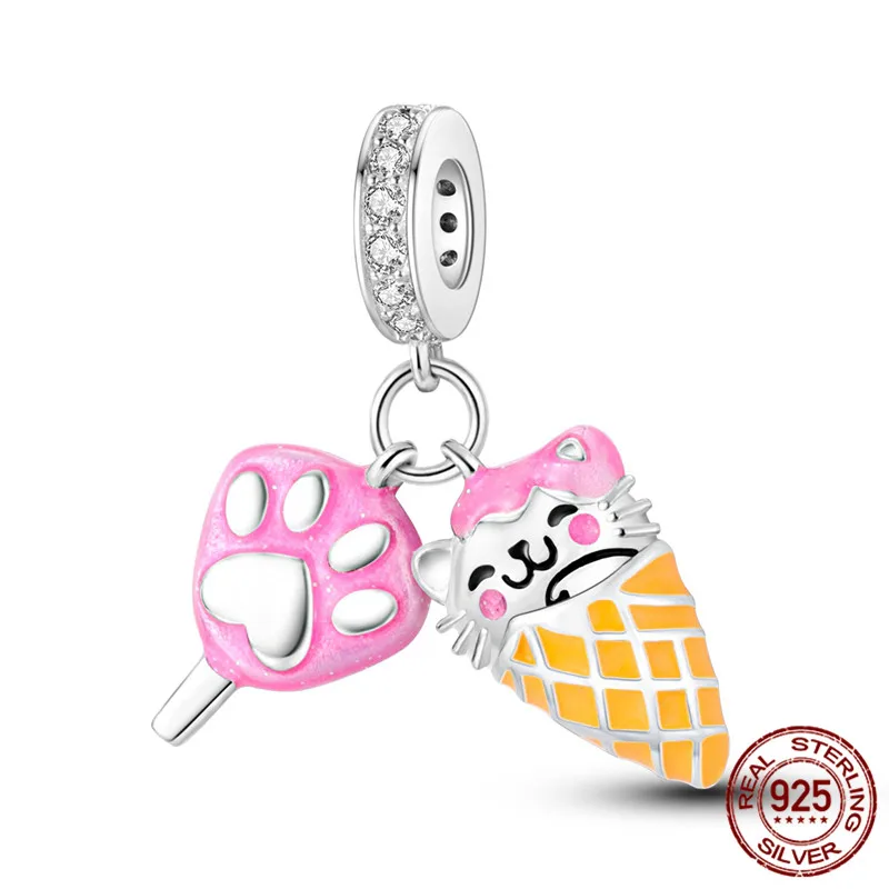 925 Sterling Silver Ice Cream Pendant Bead, perfect for pairing with original bracelets, a DIY jewelry gift for women.
925 Sterling Silver Ice Cream Pendant Bead, perfect for pairing with original bracelets, a DIY jewelry gift for women.