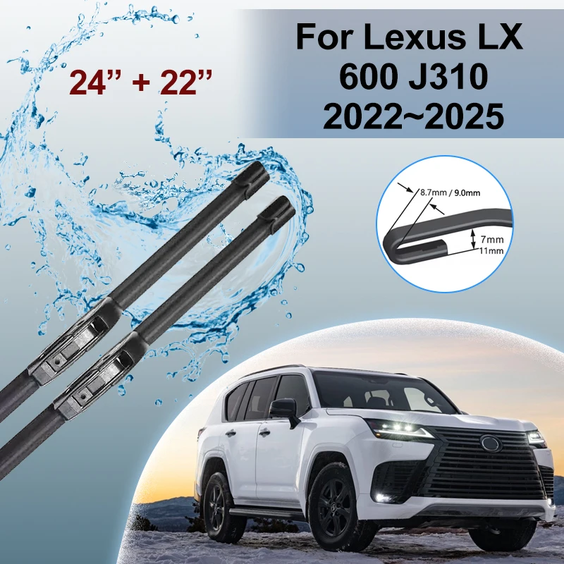 Для Lexus LX 600 J310 MK4 2022~2025 2023 2024 Очистка оконных щеток для лобового стекла Передние дворники Щетки Автомобильные аксессуары 
Для Lexus LX 600 J310 MK4 2022~2025 2023 2024 Очистка оконных щеток для лобового стекла Передние дворники Щетки Автомобильные аксессуары