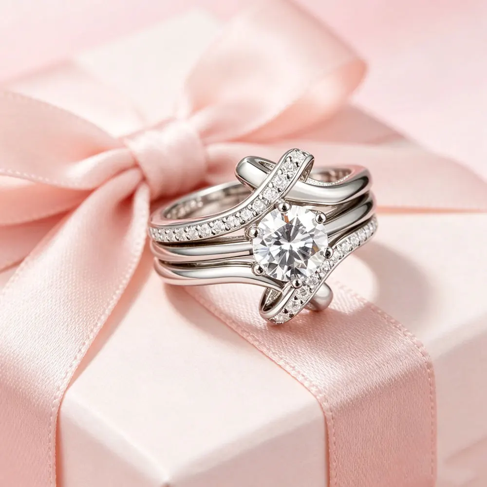 S925 Sterling Silver 3pcs Moissanite Round Cut Engagement Ring Set Wedding Promise Stackable Rings for Women holiday gift Jewelr
S925 Sterling Silver 3pcs Moissanite Round Cut Engagement Ring Set Wedding Promise Stackable Rings for Women holiday gift Jewelr