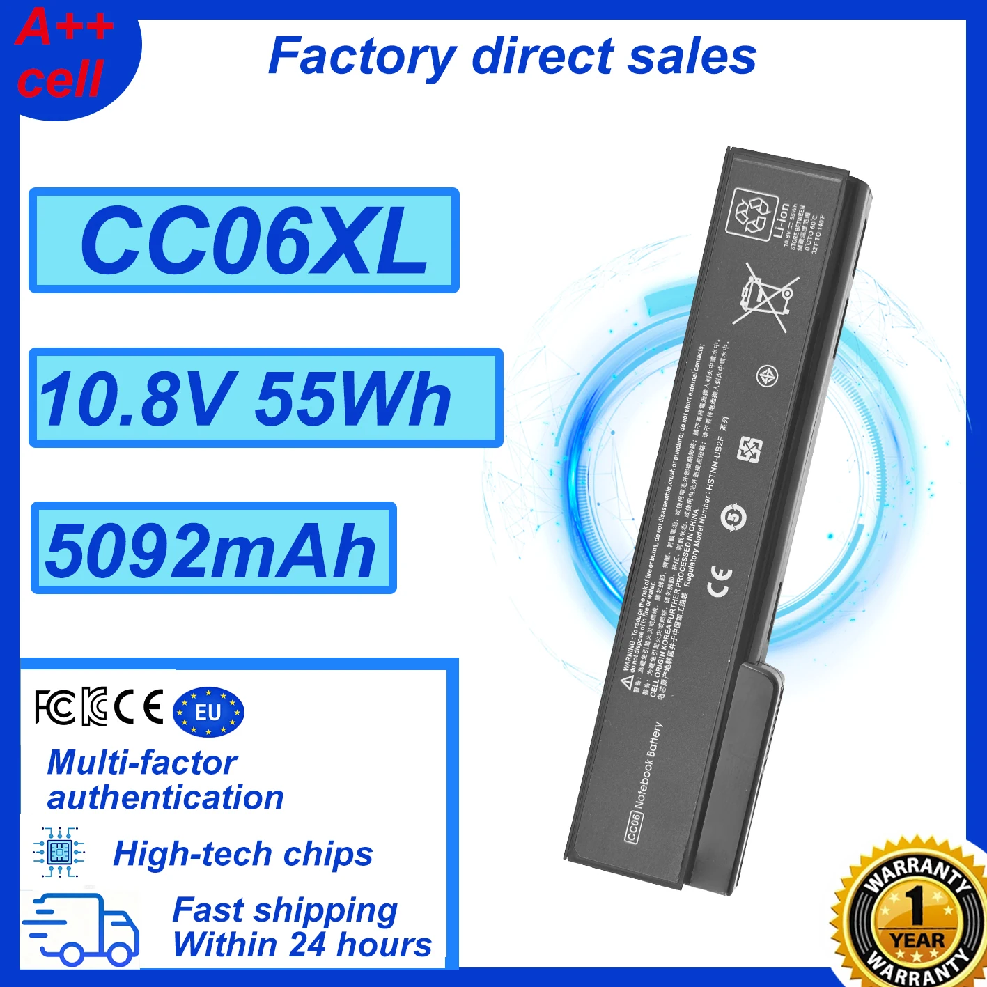 CC06 CC06XL Battery for HP 8460P 628668-001 8470P 8570P 628666-001 628670-001 6560B CC09 634089-001 634087-001 6465B 6470B 6460B
CC06 CC06XL Battery for HP 8460P 628668-001 8470P 8570P 628666-001 628670-001 6560B CC09 634089-001 634087-001 6465B 6470B 6460B