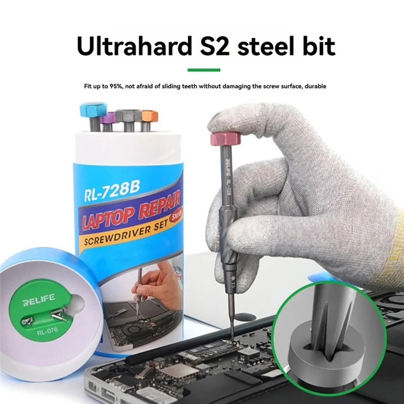 RELIFE RL-728A Screwdriver Set For Phone And Laptop Repair Strong Magnetic Disassembly S2 Sturdy Bolt Driver Tools-ABUA
RELIFE RL-728A Screwdriver Set For Phone And Laptop Repair Strong Magnetic Disassembly S2 Sturdy Bolt Driver Tools-ABUA