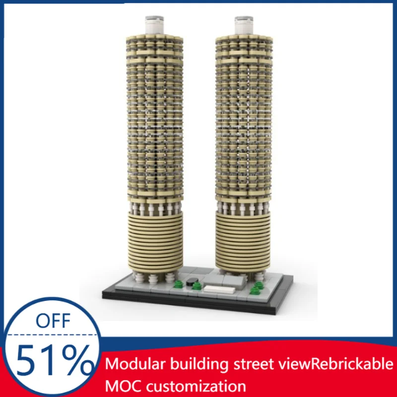 1560PCS MOC Marina City Skyscraper Architecture Model 1:800 Scale Custom Building Block DIY Educational Assembly Toy For Display
1560PCS MOC Marina City Skyscraper Architecture Model 1:800 Scale Custom Building Block DIY Educational Assembly Toy For Display