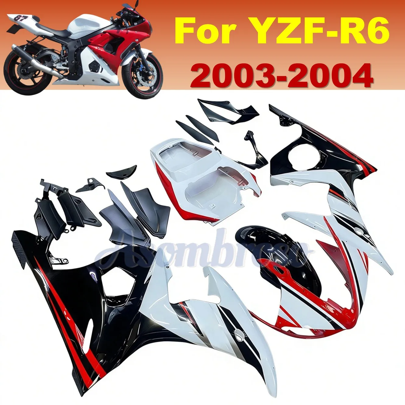 Для YZF-R6 2003 2004 2005: Полный комплект обтекателей из ABS-пластика, запасные части для мотоцикла
Для YZF-R6 2003 2004 2005: Полный комплект обтекателей из ABS-пластика, запасные части для мотоцикла