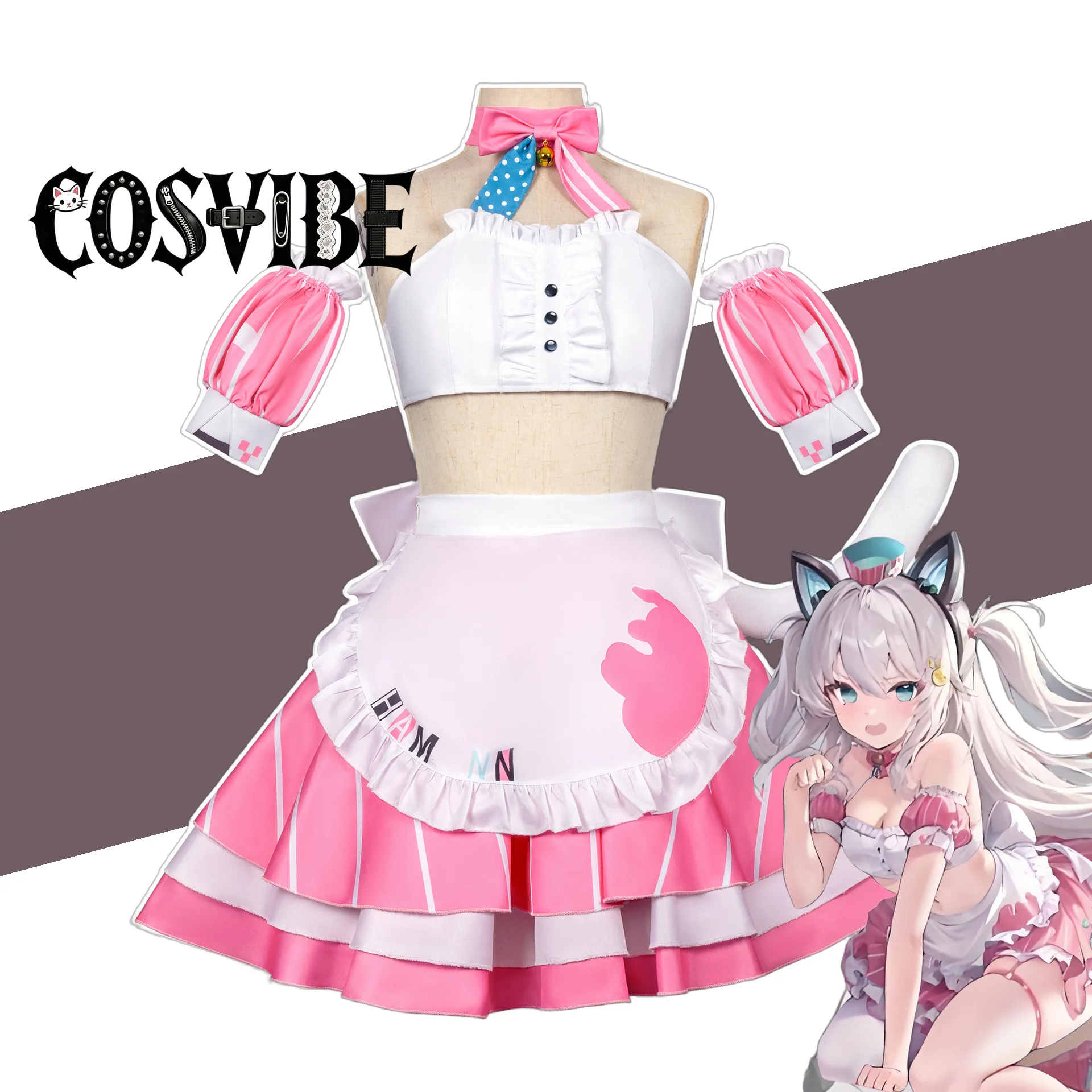 Azur Lane Hammann Cosplay Costume - Pink Maid Furry Cat Outfit Lolita Uniform Cute Dress Wig Halloween Set
Azur Lane Hammann Cosplay Costume - Pink Maid Furry Cat Outfit Lolita Uniform Cute Dress Wig Halloween Set