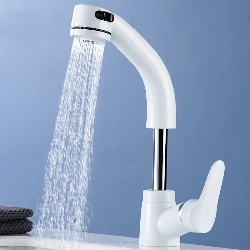 Смеситель для раковины с гибким выдвижным распылителем, установленный на палубе, выдвижной подъемник, смеситель для раковины в ванной комнате, двойной режим, насадка для кухни 
Смеситель для раковины с гибким выдвижным распылителем, установленный на палубе, выдвижной подъемник, смеситель для раковины в ванной комнате, двойной режим, насадка для кухни