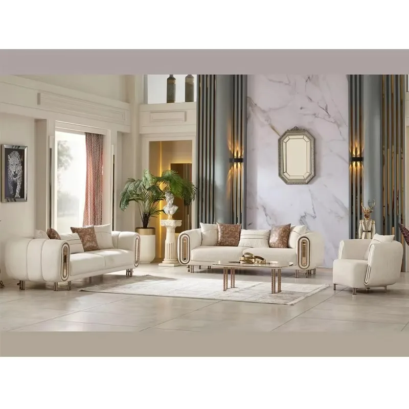 # Italian Luxury Style Attractive Gold Decoration Living Room Couch Set Furniture with Gold Stainless Steel Leg for Sale
# Italian Luxury Style Attractive Gold Decoration Living Room Couch Set Furniture with Gold Stainless Steel Leg for Sale