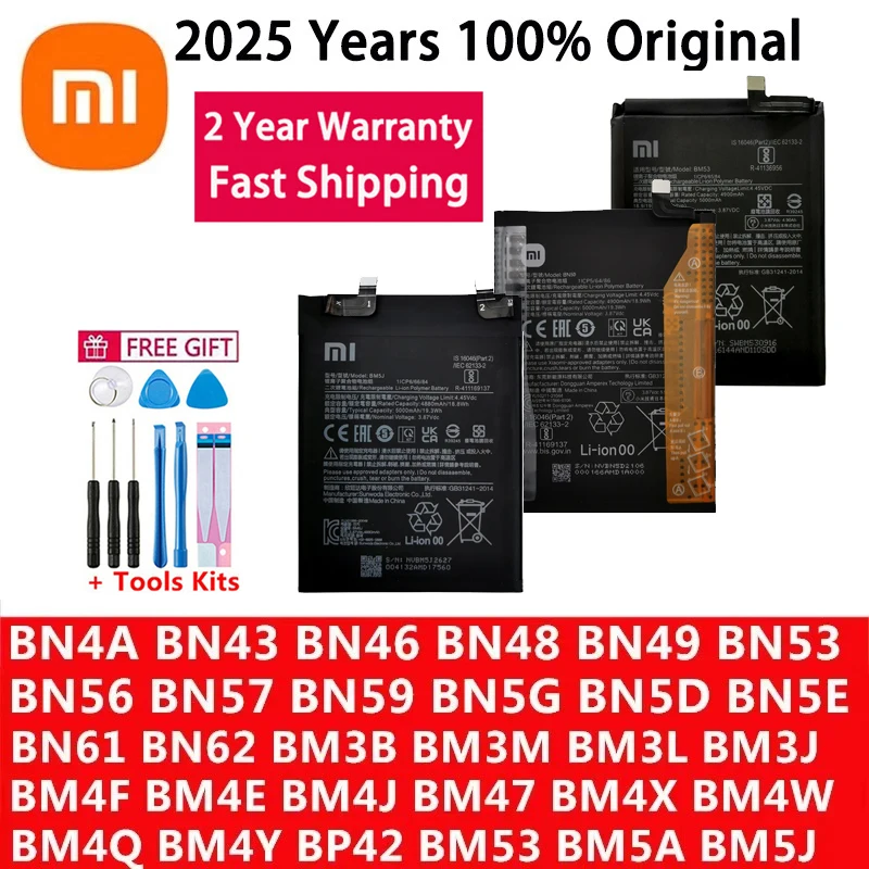 Оригинальный аккумулятор Xiaomi Redmi Note Poco Pocophone Mi F1 F2 F3 3S 4 X3 4X K40 5 6 7 8 8T 9 9A 9C 9T 10 10S 10T 11 12T Lite Pro
Оригинальный аккумулятор Xiaomi Redmi Note Poco Pocophone Mi F1 F2 F3 3S 4 X3 4X K40 5 6 7 8 8T 9 9A 9C 9T 10 10S 10T 11 12T Lite Pro