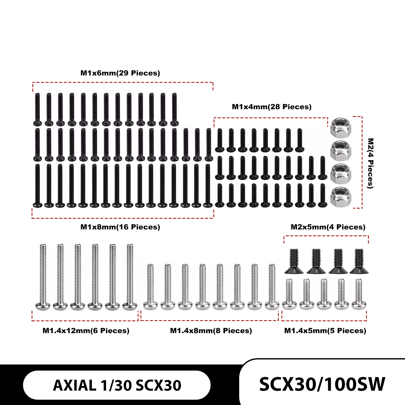 Набор стальных винтов GPM (100 шт.) AXIAL 1/30 SCX30 Ford Bronco Jeep Chevrolet K10
Набор стальных винтов GPM (100 шт.) AXIAL 1/30 SCX30 Ford Bronco Jeep Chevrolet K10