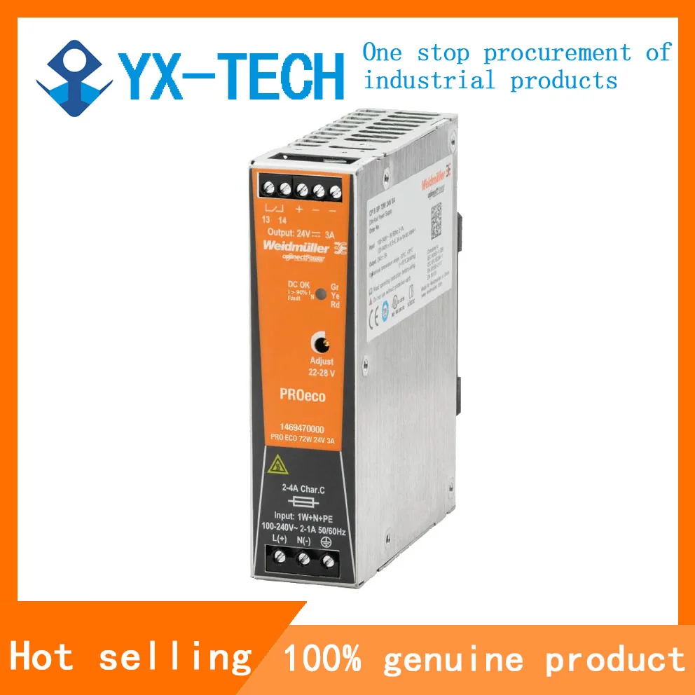 In stock 1469470000 PRO ECO 72W 24V 3A Weidmuller Power supply switch-mode power supply unit 24V
In stock 1469470000 PRO ECO 72W 24V 3A Weidmuller Power supply switch-mode power supply unit 24V
